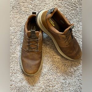 Skechers Men's Brown Sueded Leather Slip-on Shoes Size 11 Wide Fit  A+ CONDITION